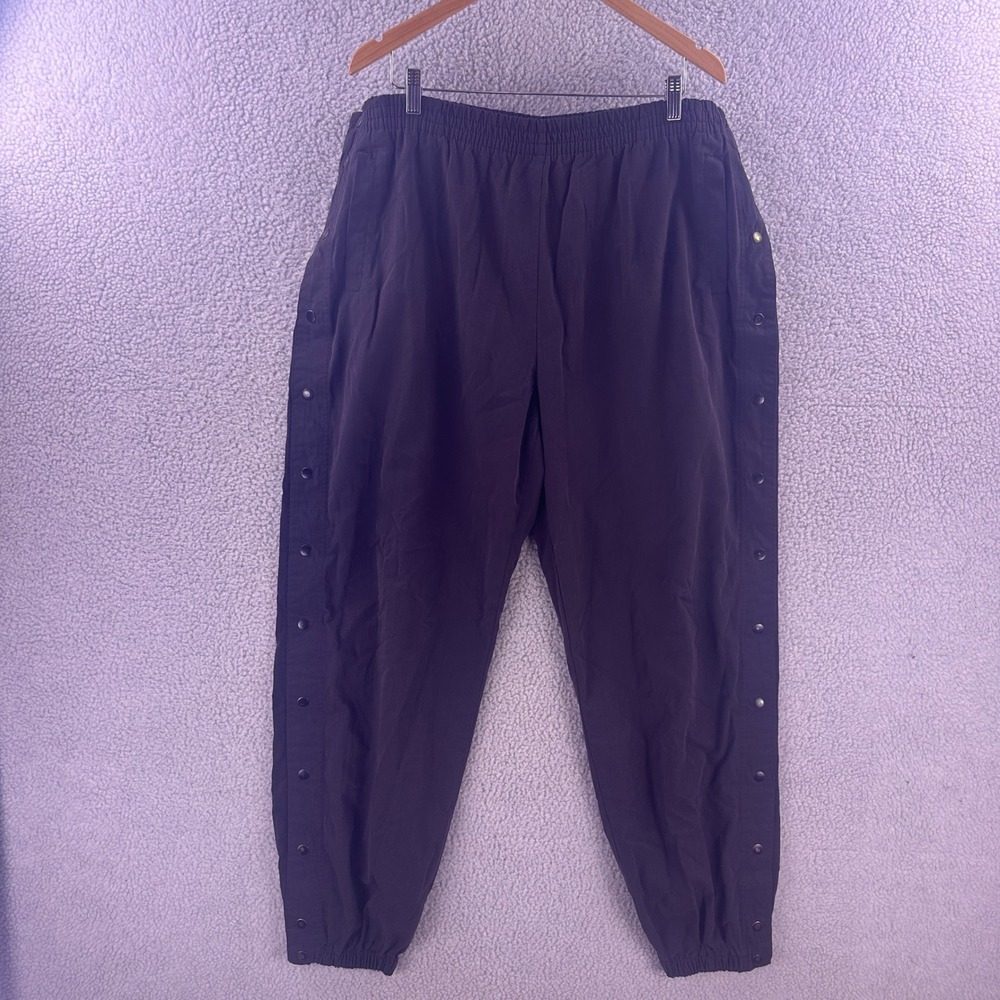 Vintage Reebok Above The Rim Mens XL Snap Away Basketball Warm Up Pants Black